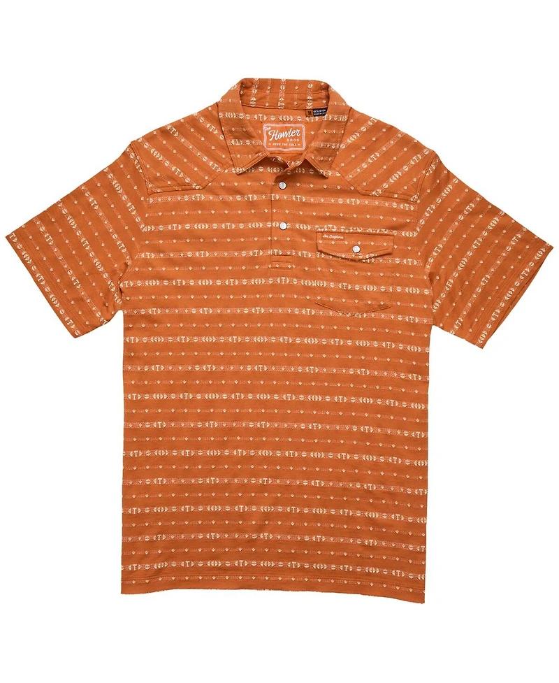 Howler Brothers Men's Texas Orange Longhorns Jacquard Ranchero Polo Shirt