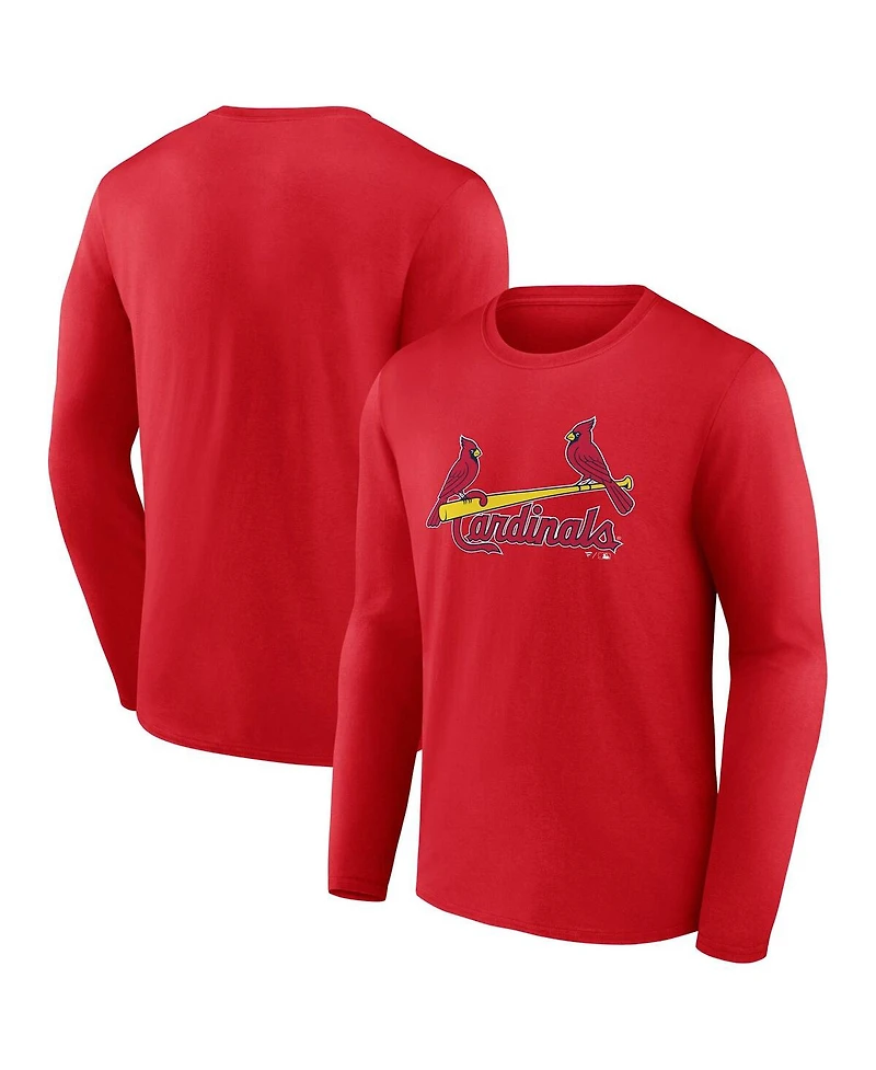 Fanatics Men's Red St. Louis Cardinals Wordmark Long Sleeve T-Shirt