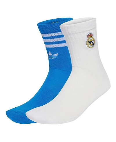 Adidas Men's and Women's 2-Pack White Real Madrid Third Crew Socks Set