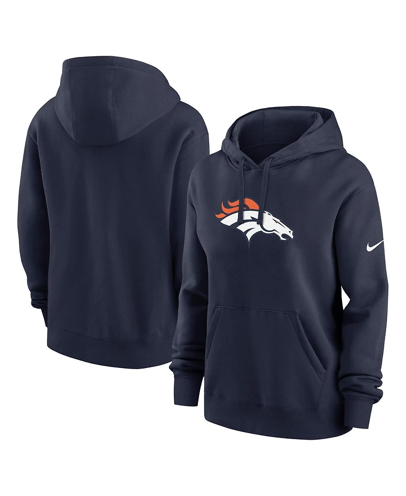 Nike Women's Navy Denver Broncos Club Fleece Pullover Hoodie