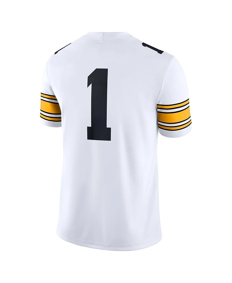 Nike Men's 1 White Iowa Hawkeyes Game Jersey