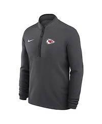 Nike Men's Anthracite Kansas City Chiefs Lightweight Victory Dri-fit Half-Zip Pullover Hoodie