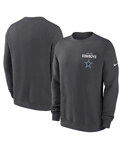 Nike Men's Anthracite Dallas Cowboys Primetime Club Fleece Pullover Sweatshirt