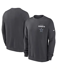 Nike Men's Anthracite Dallas Cowboys Primetime Club Fleece Pullover Sweatshirt
