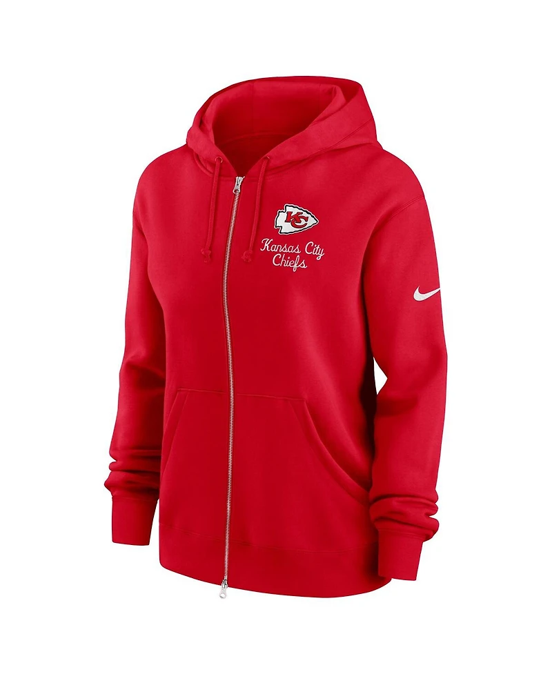 Nike Women's Red Kansas City Chiefs Phoenix Rewind Full-Zip Hoodie