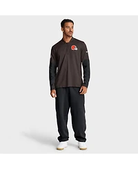 Nike Men's Brown Cleveland Browns Sideline Dri-fit Half-Zip Pullover Hoodie