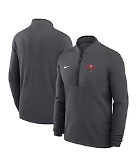 Nike Men's Anthracite Tampa Bay Buccaneers Lightweight Victory Dri-fit Half-Zip Pullover Hoodie