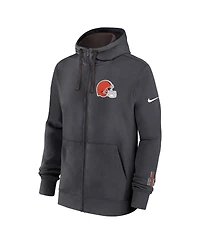 Nike Men's Anthracite Cleveland Browns Primetime Club Full-Zip Hoodie