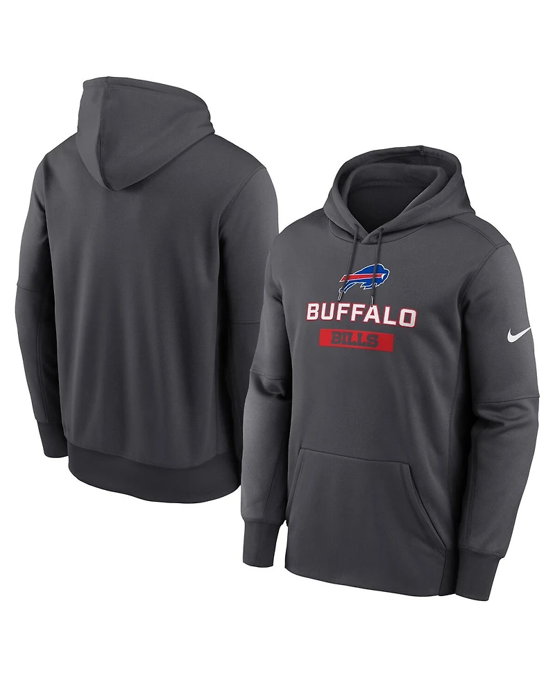 Nike Men's Anthracite Buffalo Bills Toss Sweep Performance Pullover Hoodie