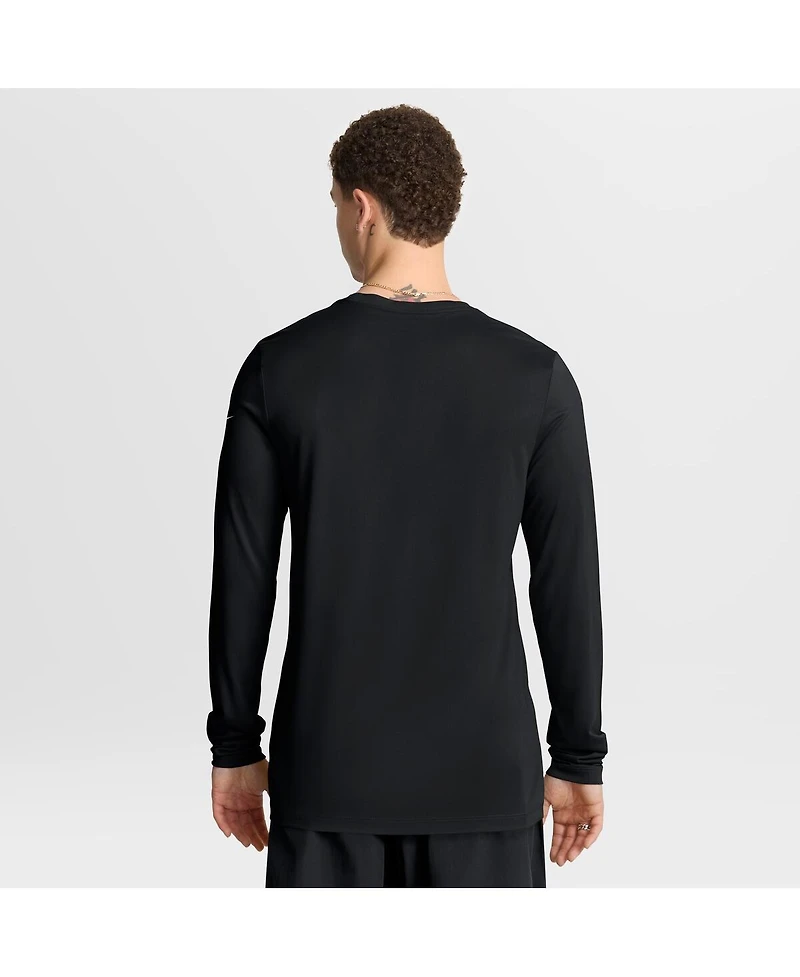 Nike Men's Black Carolina Panthers Primetime Legend Icon Performance Long Sleeve T-Shirt