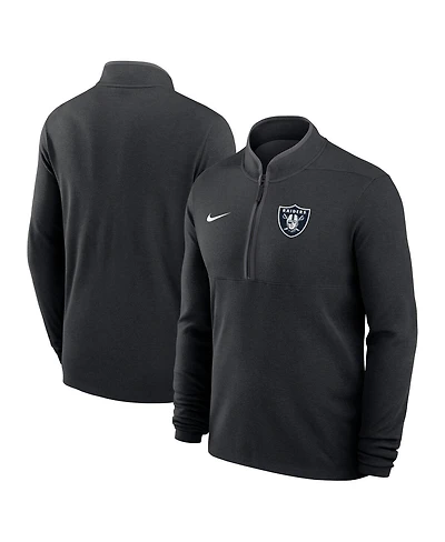 Nike Men's Black Las Vegas Raiders Lightweight Victory Dri-fit Half-Zip Pullover Hoodie
