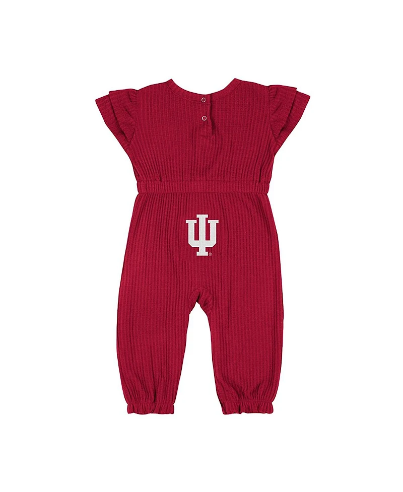 Colosseum Baby Boys and Girls Crimson Indiana Hoosiers Beautopia Waffle Knit Romper