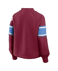 Fanatics Women's Burgundy Philadelphia Phillies Oversized Toss Sweep Raglan Pullover Sweatshirt