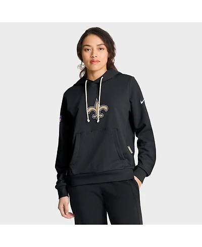 Nike Women's Black New Orleans Saints Sideline Standard Issue Initial Home Dri-fit Hoodie