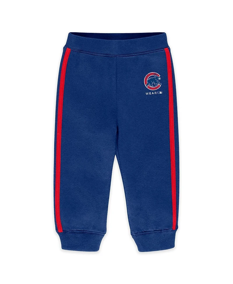 Wear by Erin Andrews Newborn 2-Piece Royal Chicago Cubs Fleece Crewneck and Pants Set