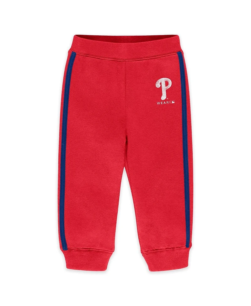 Wear by Erin Andrews Newborn 2-Piece Red Philadelphia Phillies Fleece Crewneck and Pants Set