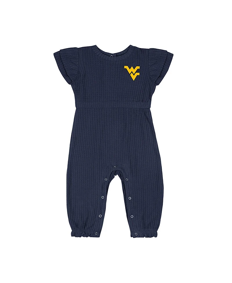 Colosseum Baby Boys and Girls Navy Illinois Fighting Illini Beautopia Waffle Knit Romper