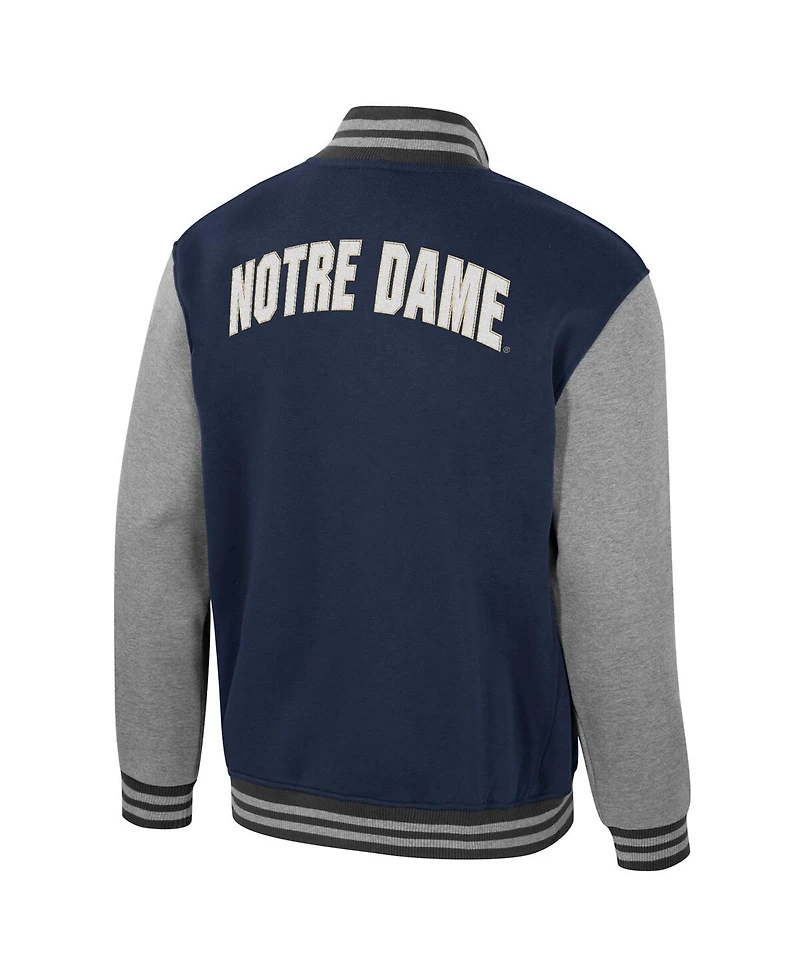 Colosseum Men's Navy Notre Dame Fighting Irish Ambi-Turner Full-Zip Varsity Jacket