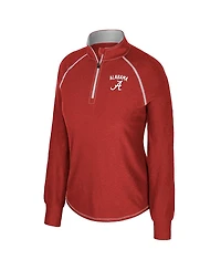 Colosseum Women's Crimson Alabama Crimson Tide Bikram Raglan Quarter-Zip Sweatshirt
