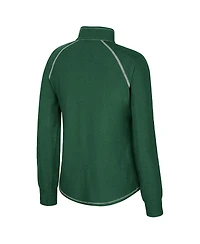 Colosseum Women's Green Notre Dame Fighting Irish Bikram Raglan Quarter-Zip Sweatshirt