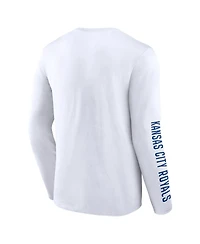 Fanatics Men's White Kansas City Royals Press Box Long Sleeve T-Shirt