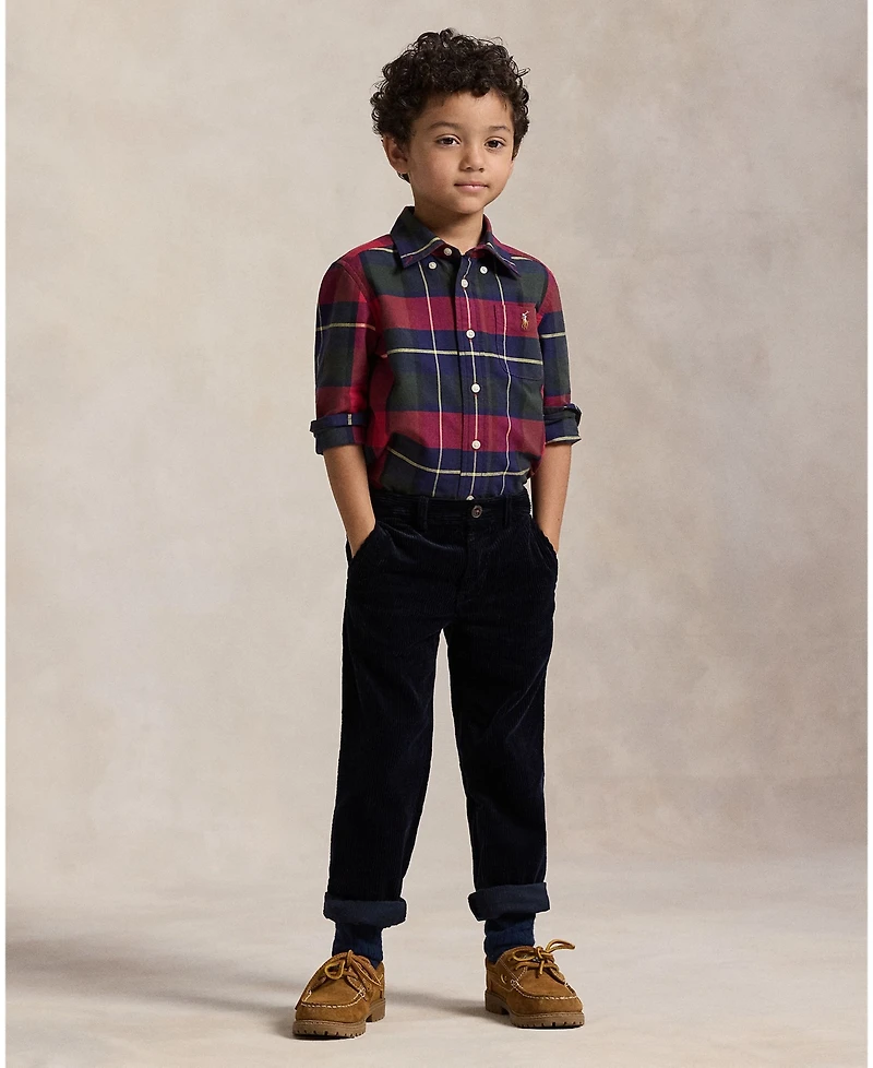 Polo Ralph Lauren Boys 2-7 Plaid Oxford Shirt