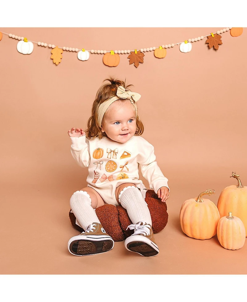 Sweet Wink Baby Girls Thankful Cutie Thanksgiving Long Sleeve Romper