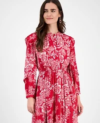 Style & Co Women's Ruffle-Trim Long-Sleeve Dress, Macy's Exclusive
