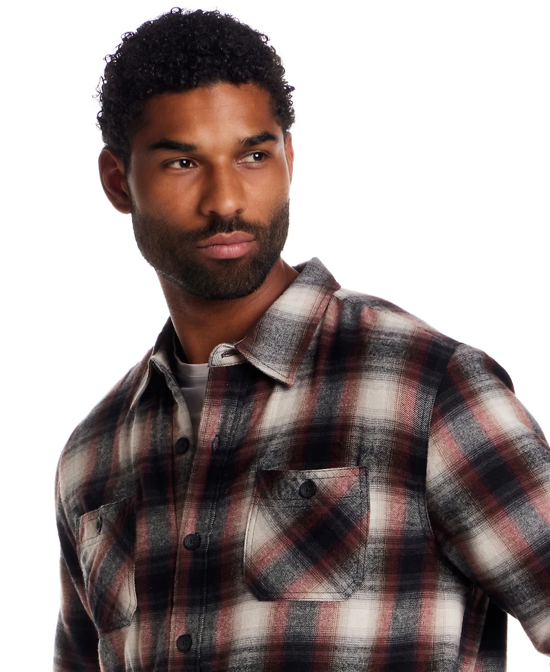 Weatherproof Vintage Men's Sherpa-Lined Flannel Shirt Jacket