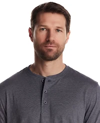 Weatherproof Vintage Men's Short Sleeve Microstripe Henley