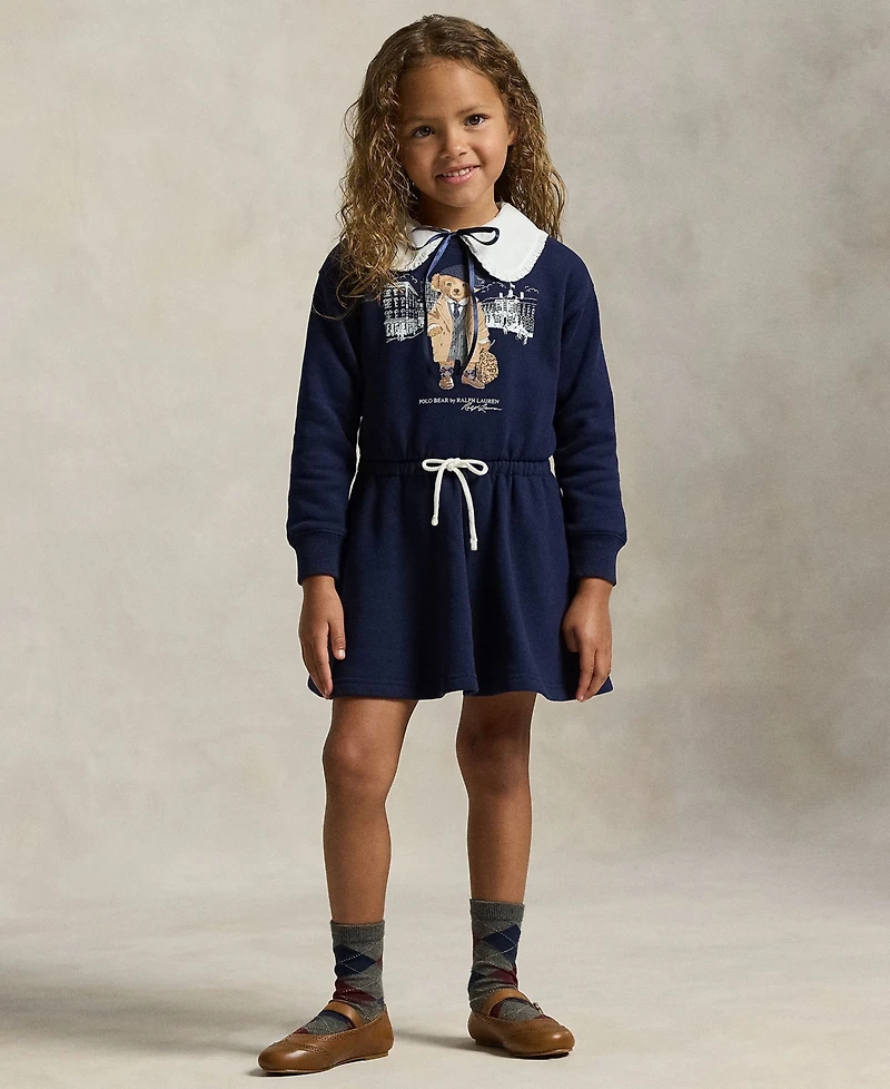 Polo Ralph Lauren Girls 2T-6X Bear Fleece Sweatshirt Dress