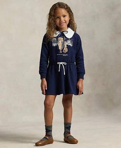Polo Ralph Lauren Girls 2T-6X Bear Fleece Sweatshirt Dress