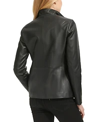 Cole Haan Women's Zip-Front Leather Jacket