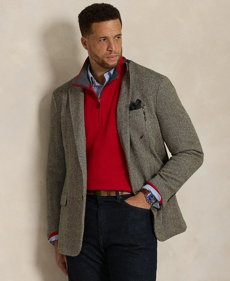 Polo Ralph Lauren Men's Big & Tall Estate-Rib Quarter-Zip Pullover Sweater