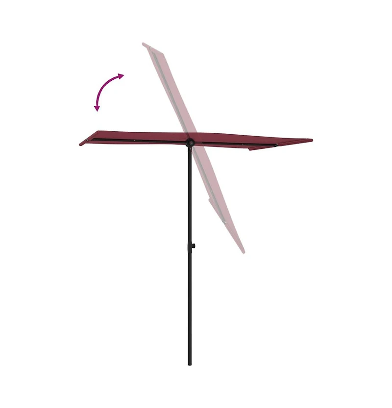 vidaXL Garden Parasol Bordeaux Red Polyester, Aluminum Medium