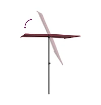 vidaXL Garden Parasol Bordeaux Red Polyester, Aluminum Medium