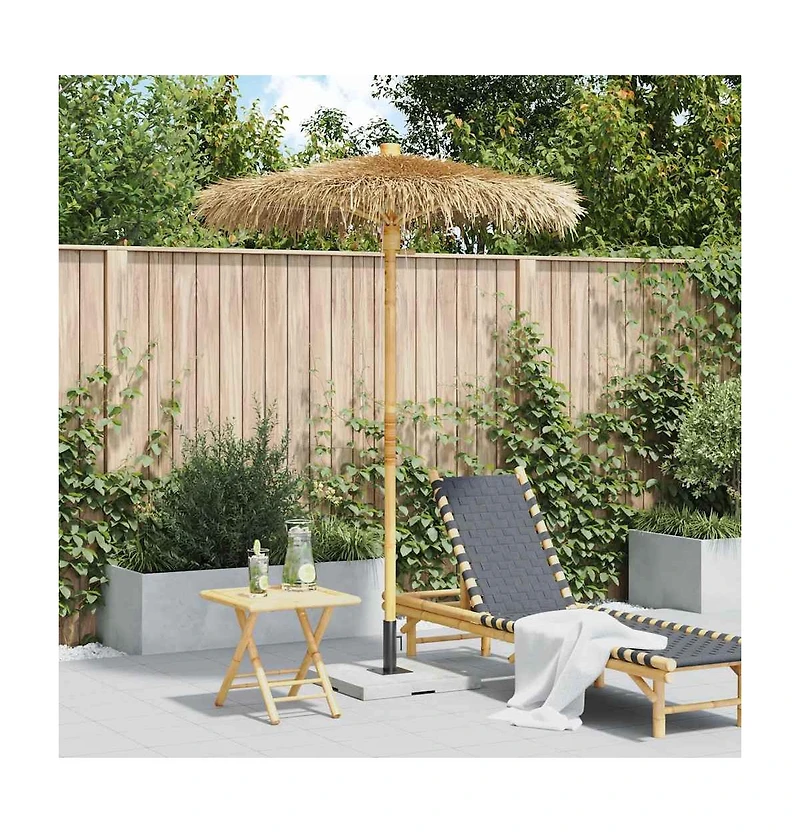 vidaXL Tiki Umbrella Natural Bamboo, Banana Leaf 59.1 in diameter