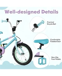 Hongge Kids Bike with Adjustable Handlebar and Saddle Purple-14 Inches