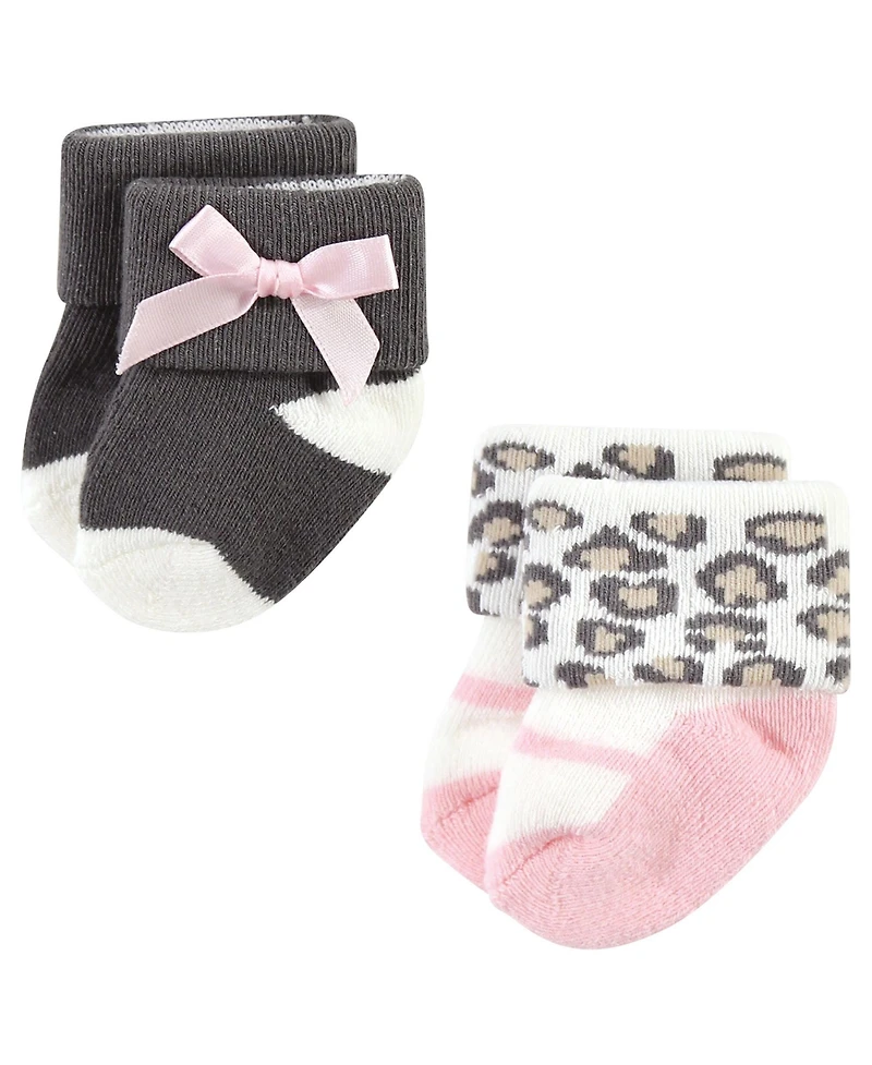 Luvable Friends Baby Girls Cotton Terry Socks Bundle