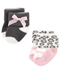 Luvable Friends Baby Girls Cotton Terry Socks Bundle