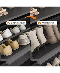 Shoe Cabinet with 2 Flip Drawers, Wooden Shoe Organizer with Adjustable Shelf, Shoe Storage for Entryway, Hidden Shoe Cabinet for Hallway, Living Room