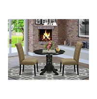 East West Furniture Dining Room Set Black, SHBR3-blk-17