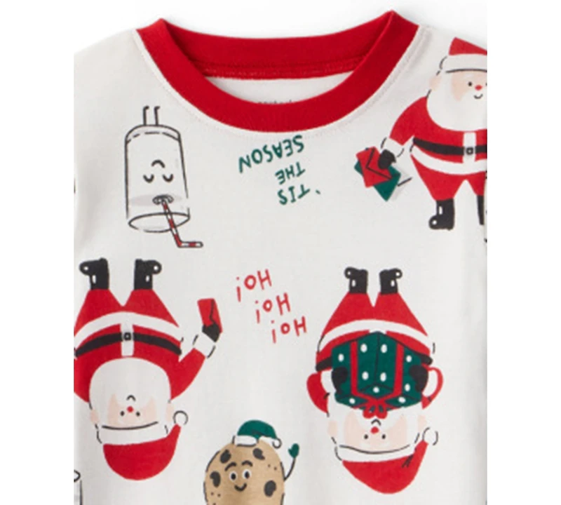 Carter's Toddler Boys or Girls 2-Piece Santa Print Top and Pants Pajama Set