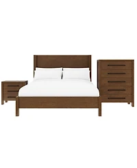 Davie 3-Pc. Queen Bedroom Set (Panel Bed, Chest & 3-Drawer Nightstand)