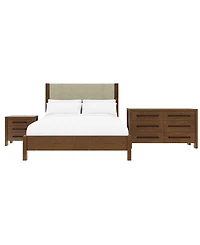 Davie 3-Pc. King Set (Upholstered Bed, Dresser & 3-Drawer Nightstand)