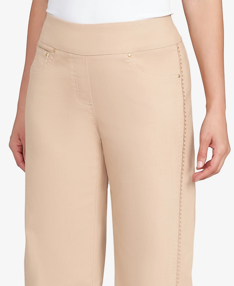 Ruby Rd. Petite Embroidered Stretch Pull-On Pants