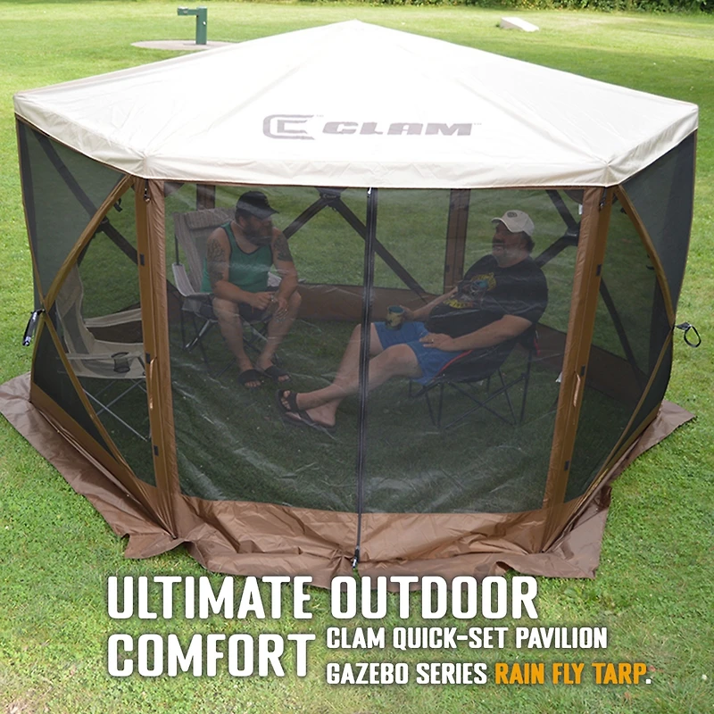 Clam Quick-Set Pavilion Screened Canopy Tent Rain Fly Tarp, Cover Only, Tan