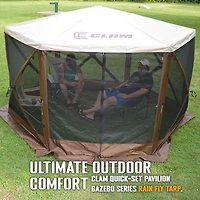 Clam Quick-Set Pavilion Screened Canopy Tent Rain Fly Tarp, Cover Only, Tan