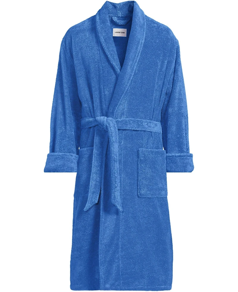 Lands' End Men's Calf Length Turkish Terry Robe