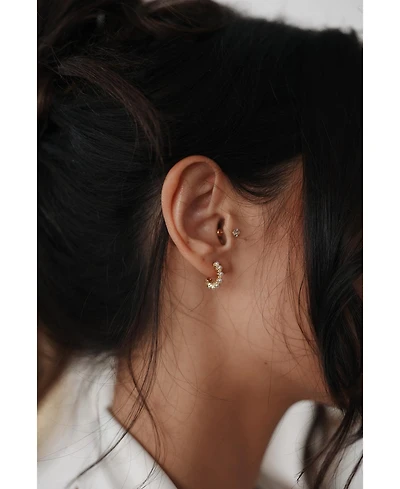 Untamed Petals Jessica Pearl Mini Hoops